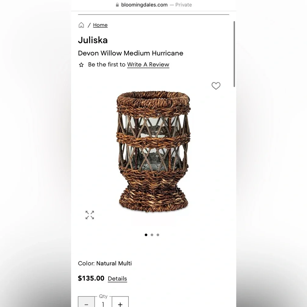 Juliska Devon Willow Hurricane (5 left)